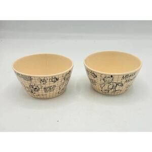 Lot of 2 Disney Sketchbook Bamboo Mickey Tidbit Bowls